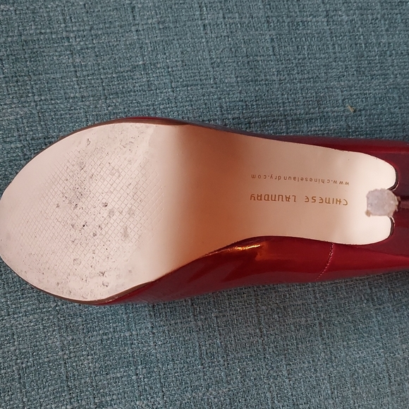 Chinese Laundry Womens Hotness Classic Pump Platform Heels Shoes Red 8M peep toe - Picture 12 of 13